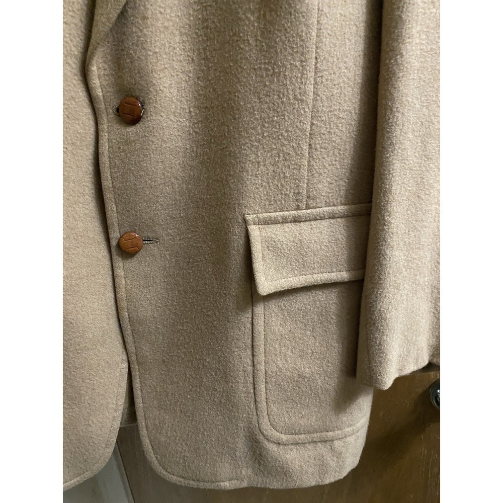 Vintage A Delta Ltd By Mel Burns Tan 100% Camel Hair Sport Coat Blazer 2 Button - Picture 12 of 16